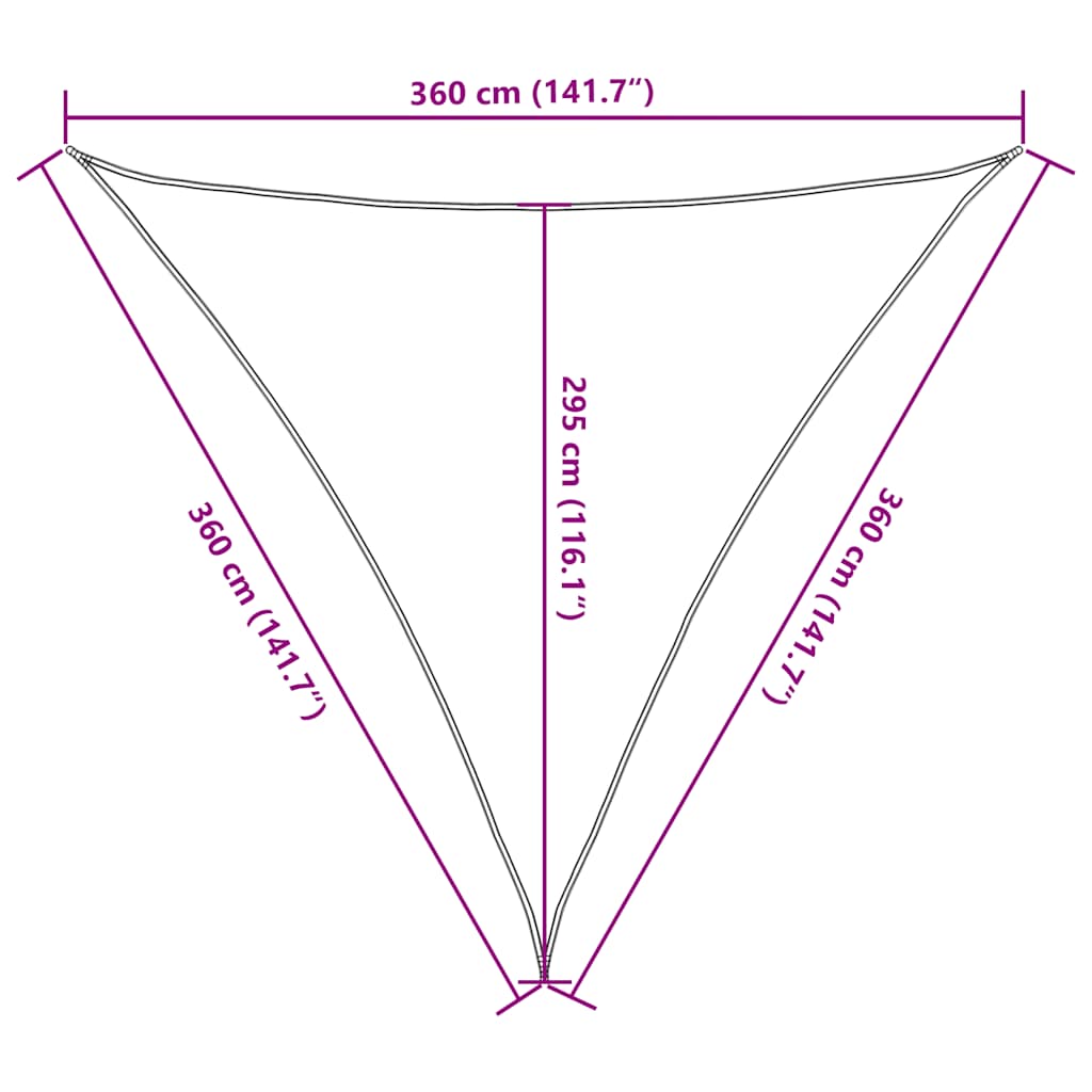 Sunshade Sail 160 g/m² Yellow 3.6x3.6x3.6 m HDPE