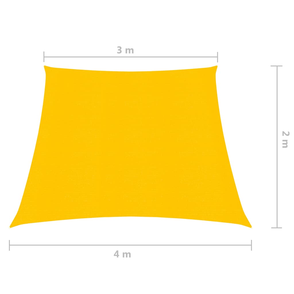 vidaXL Sunshade Sail 160 g/m² Yellow 3/4x2 m HDPE