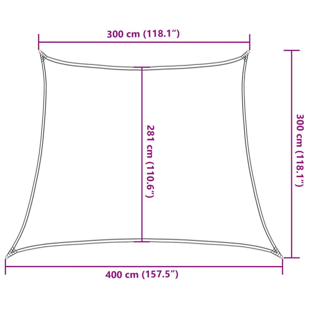 vidaXL Sunshade Sail 160 g/m² Yellow 3/4x3 m HDPE