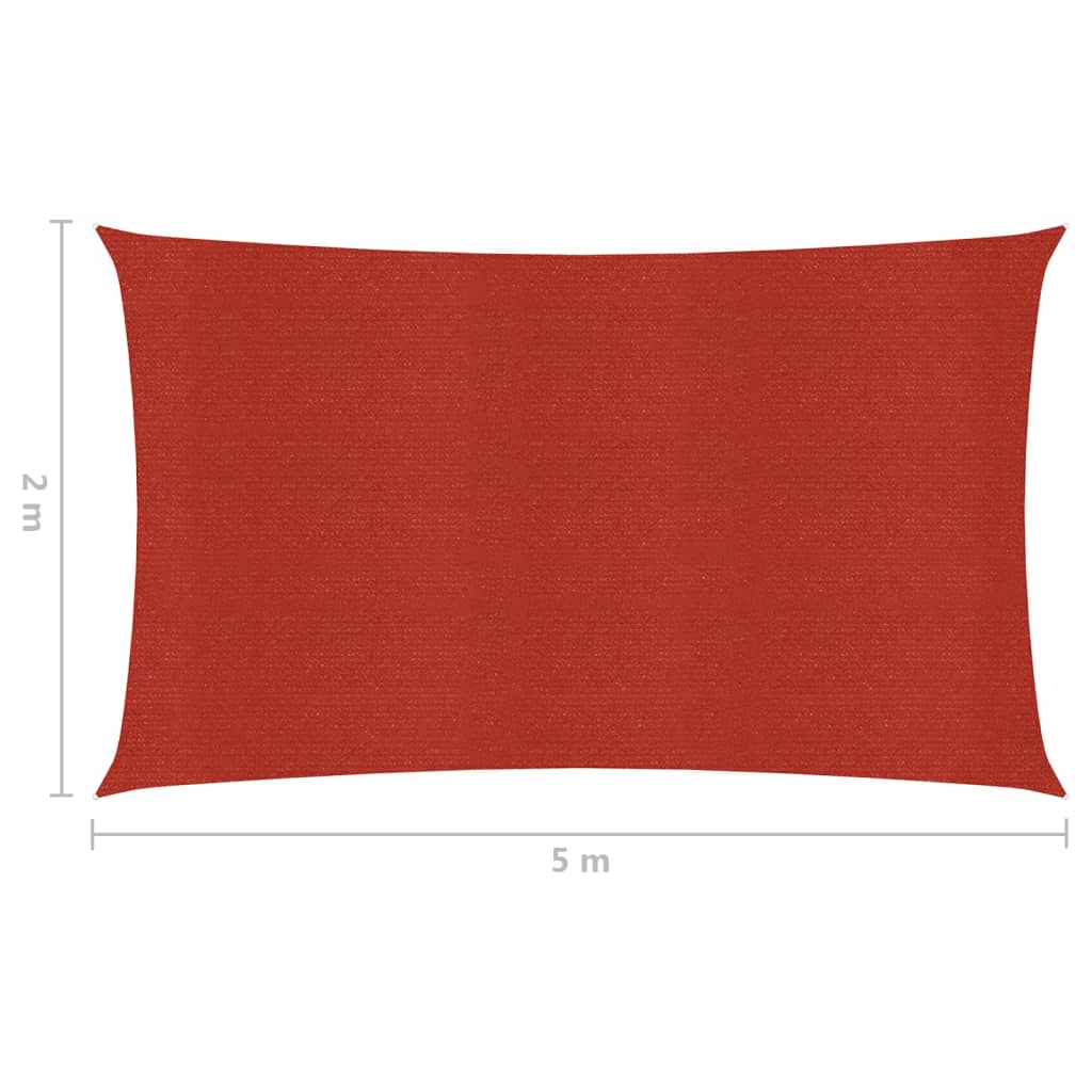 Voile d'ombrage 160 g/m² Rouge 2x5 m PEHD