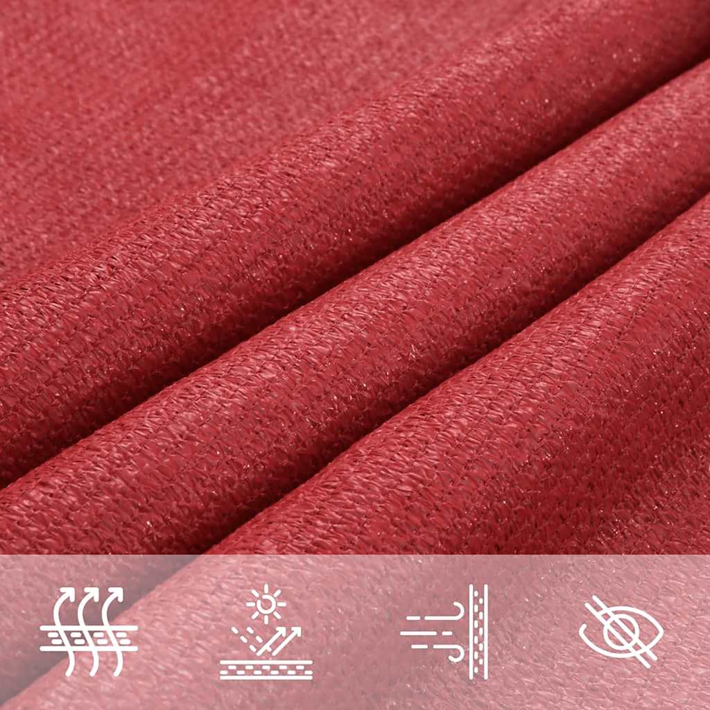 Sunshade Sail 160 g/m² Red 3x4x5 m  HDPE