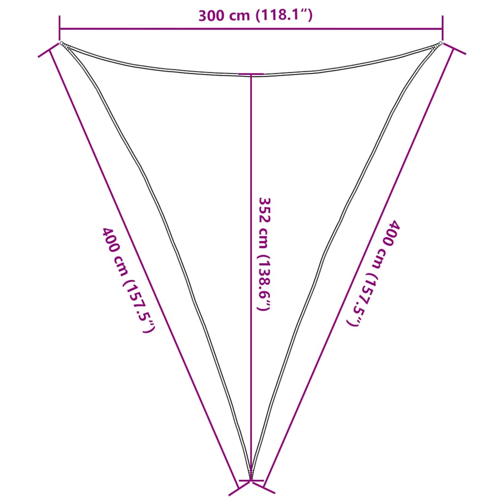 Sunshade Sail 160 g/m² Triangular Orange 3x4x4 m HDPE