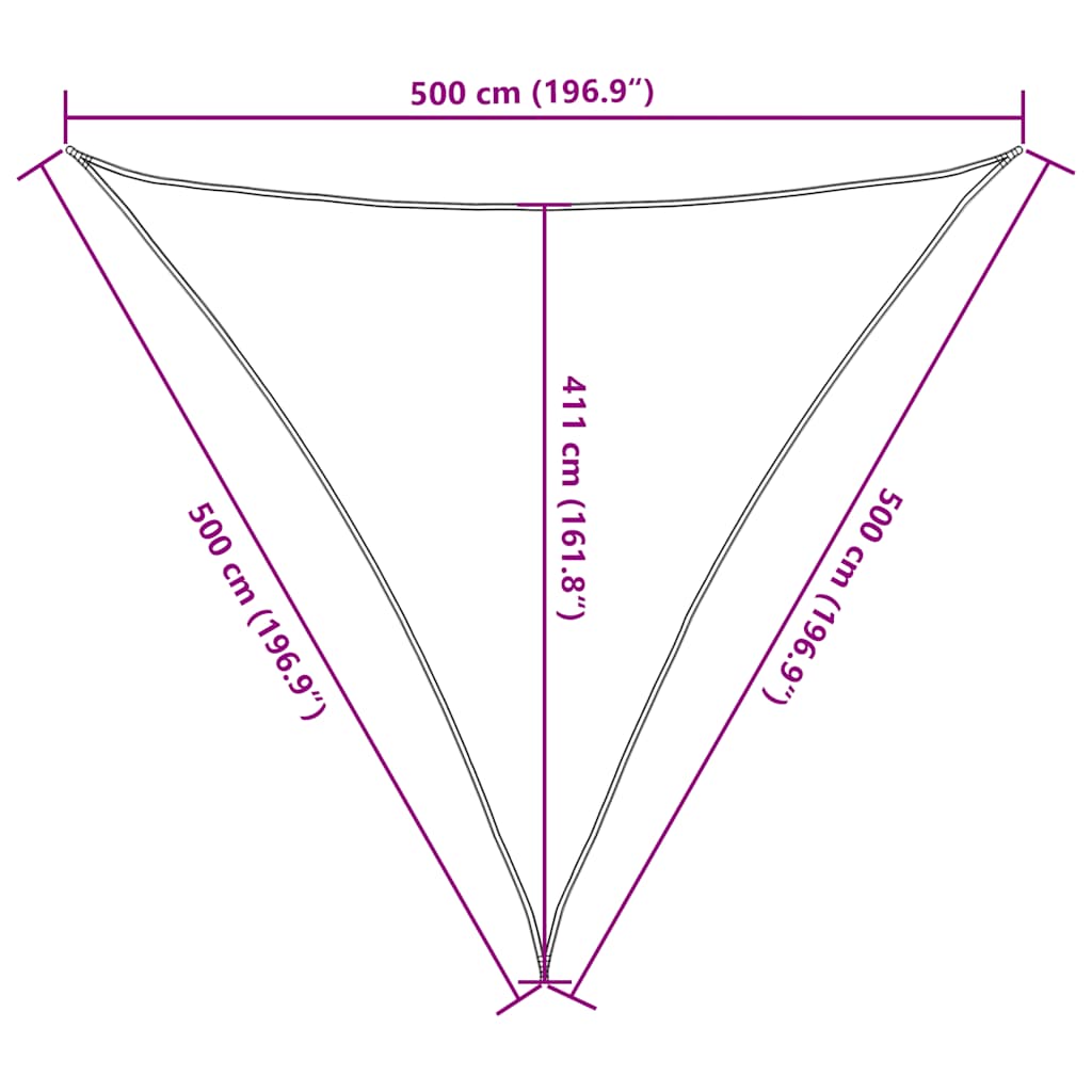 Sunshade Sail 160 g/m² Triangular Orange 5x5x5 m HDPE