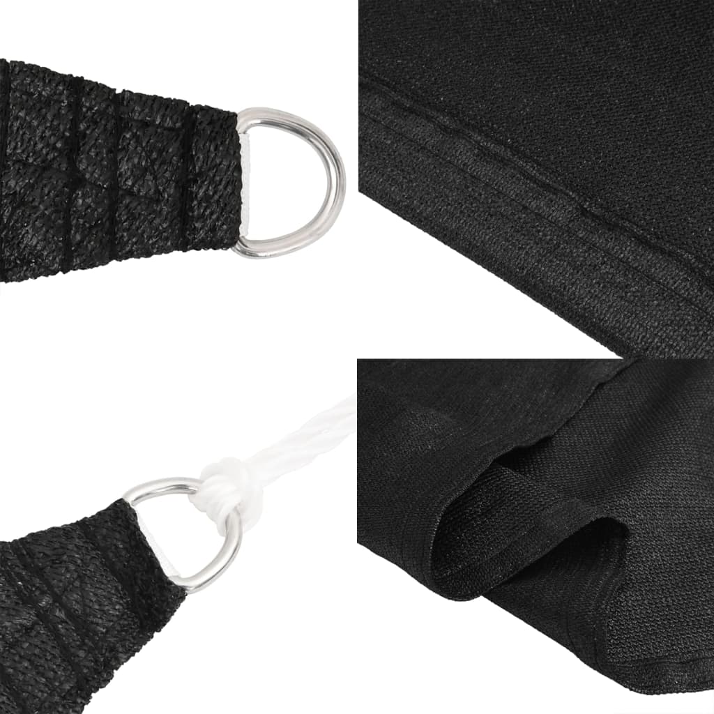 Sunshade Sail 160 g/m² Black 3x3x3 m HDPE