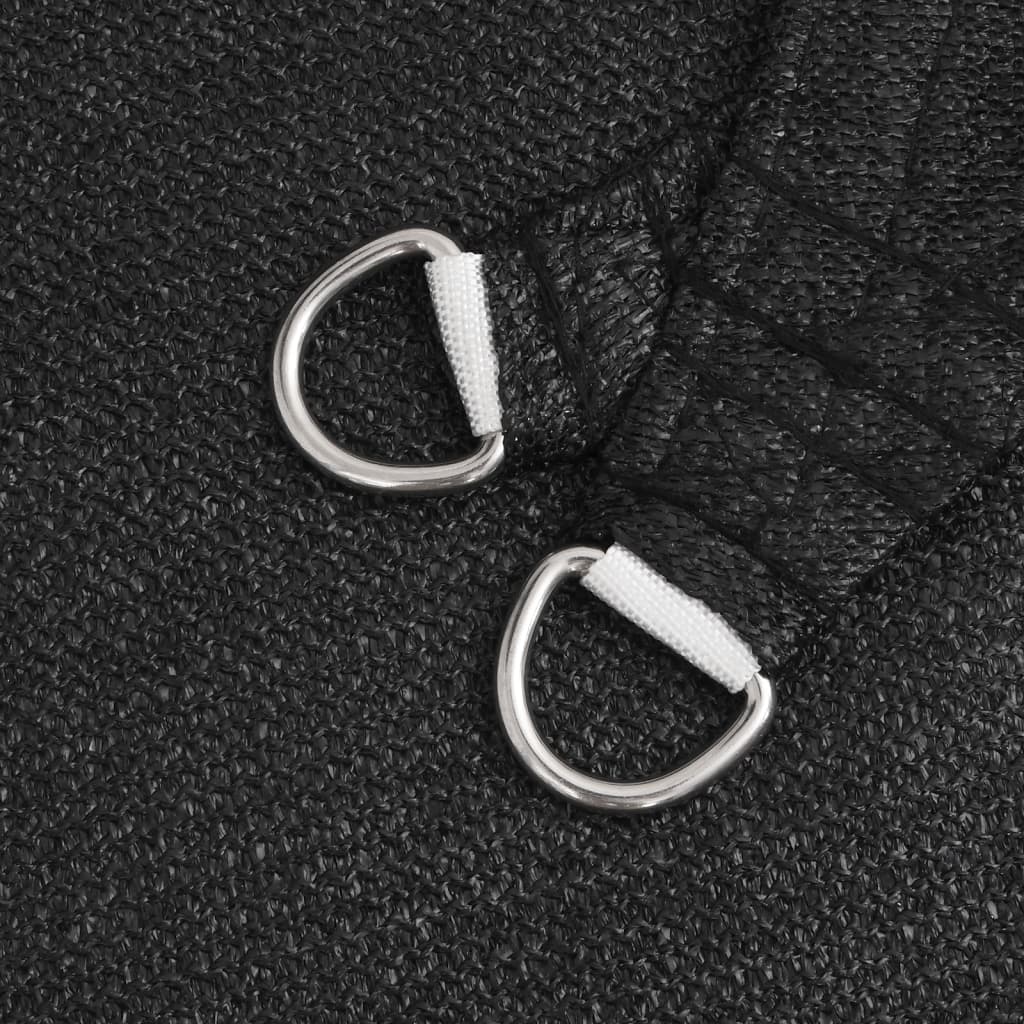 Sunshade Sail 160 g/m² Black 3.5x3.5x4.9 m HDPE