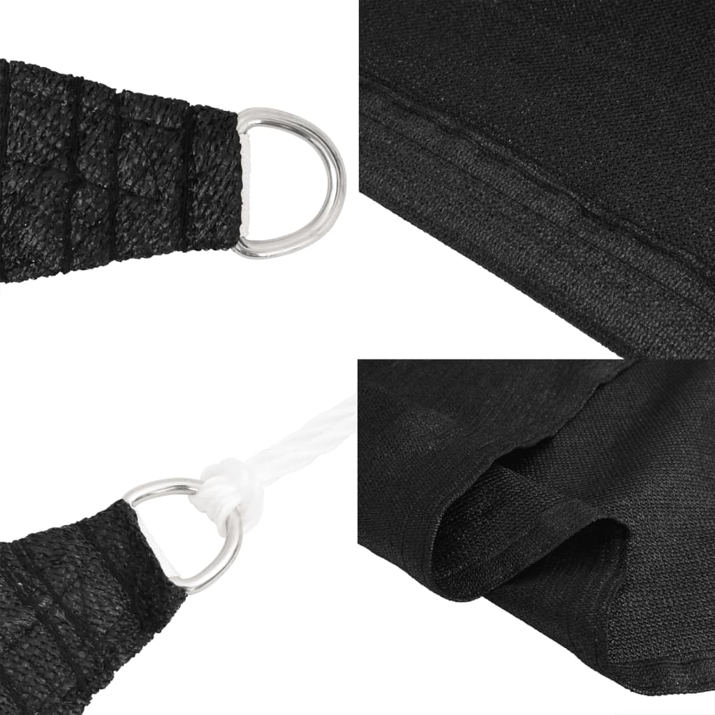 Sunshade Sail 160 g/m² Black 3.5x3.5x4.9 m HDPE