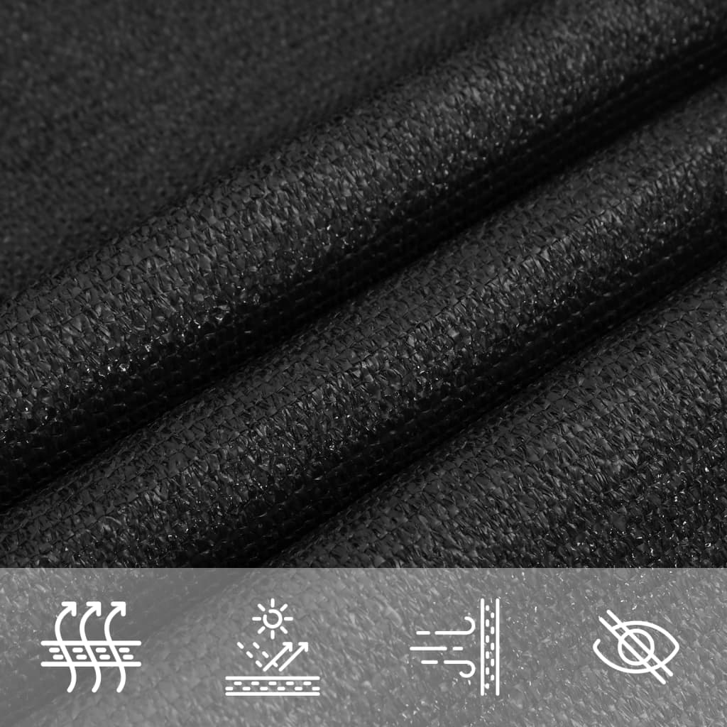 Sunshade Sail 160 g/m² Black 3.5x3.5x4.9 m HDPE