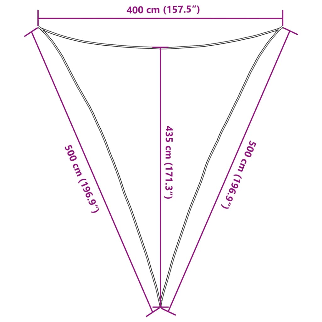 vidaXL Sunshade Sail 160 g/m² Black 4x5x5 m HDPE