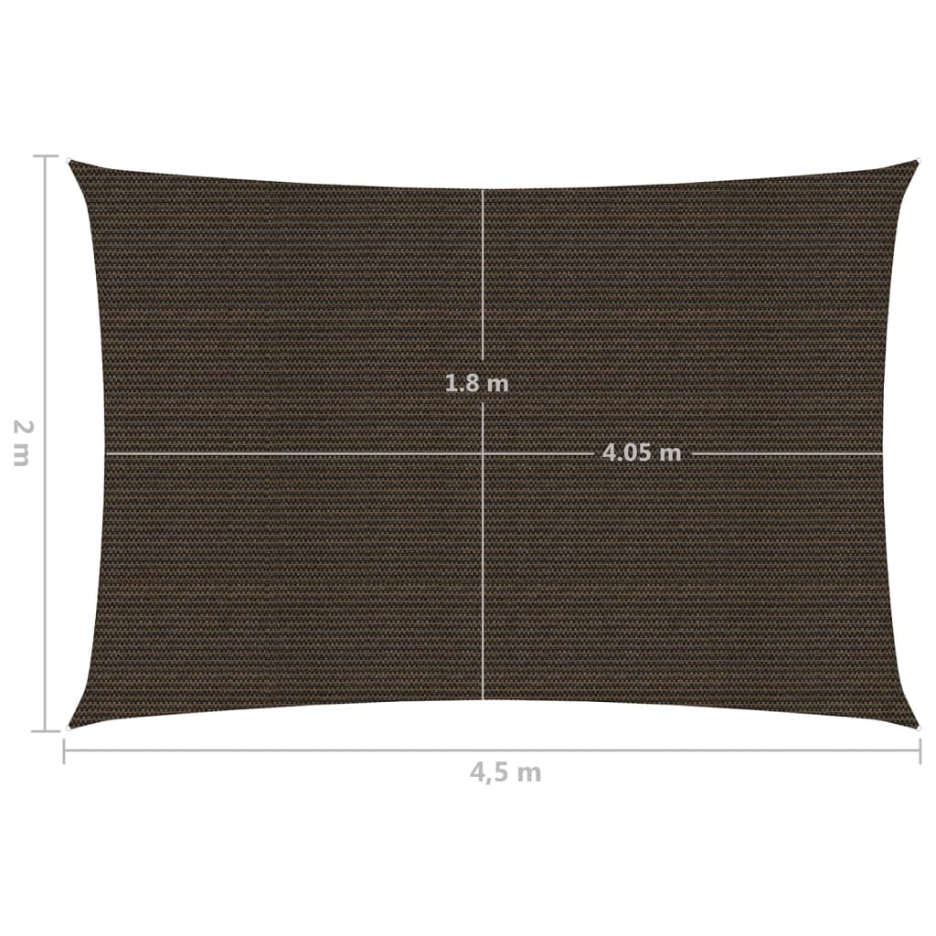 vidaXL Sunshade Sail 160 g/m² Brown 2x4.5 m HDPE