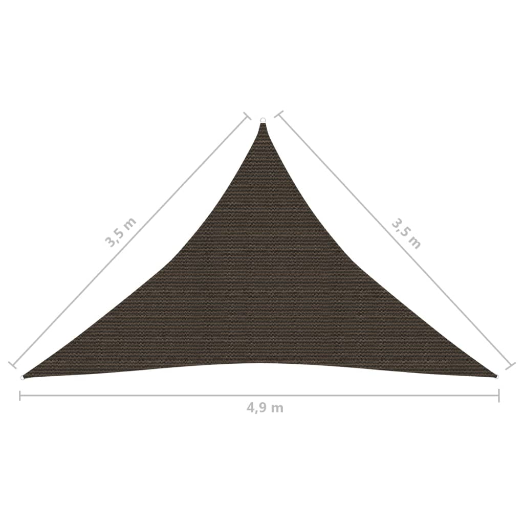 vidaXL Sunshade Sail 160 g/m² Brown 3.5x3.5x4.9 m HDPE