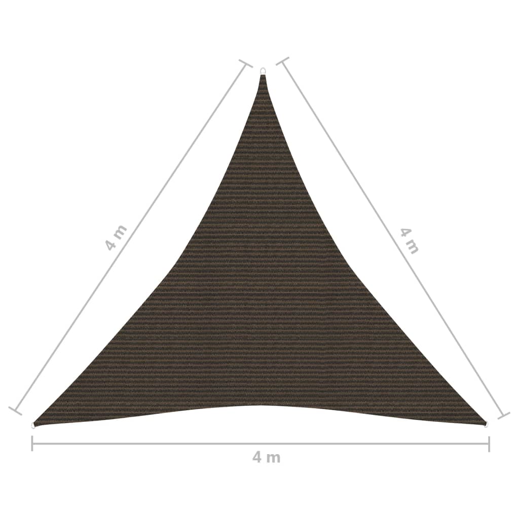 vidaXL Sunshade Sail 160 g/m² Brown 4x4x4 m HDPE