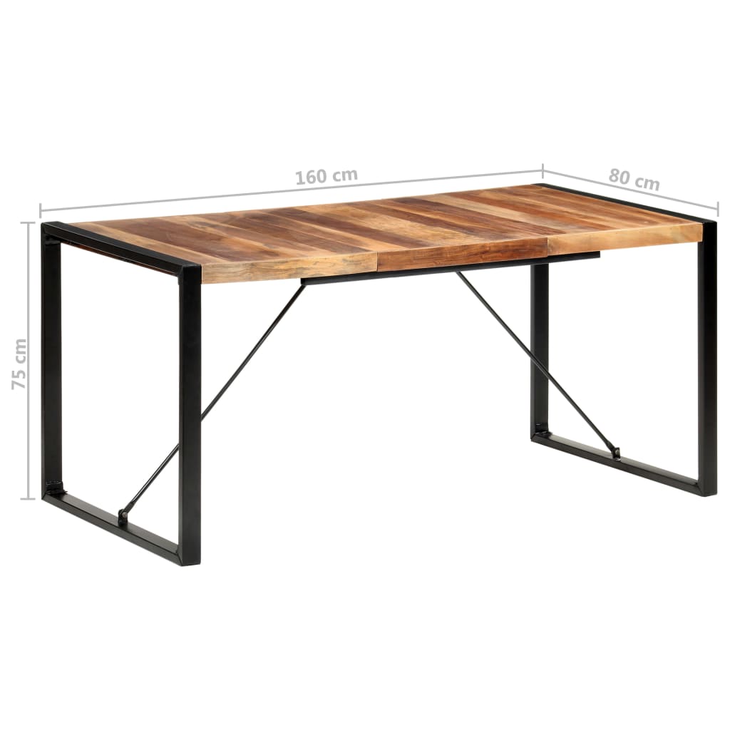 Dining Table 160x80x75 cm Solid Wood