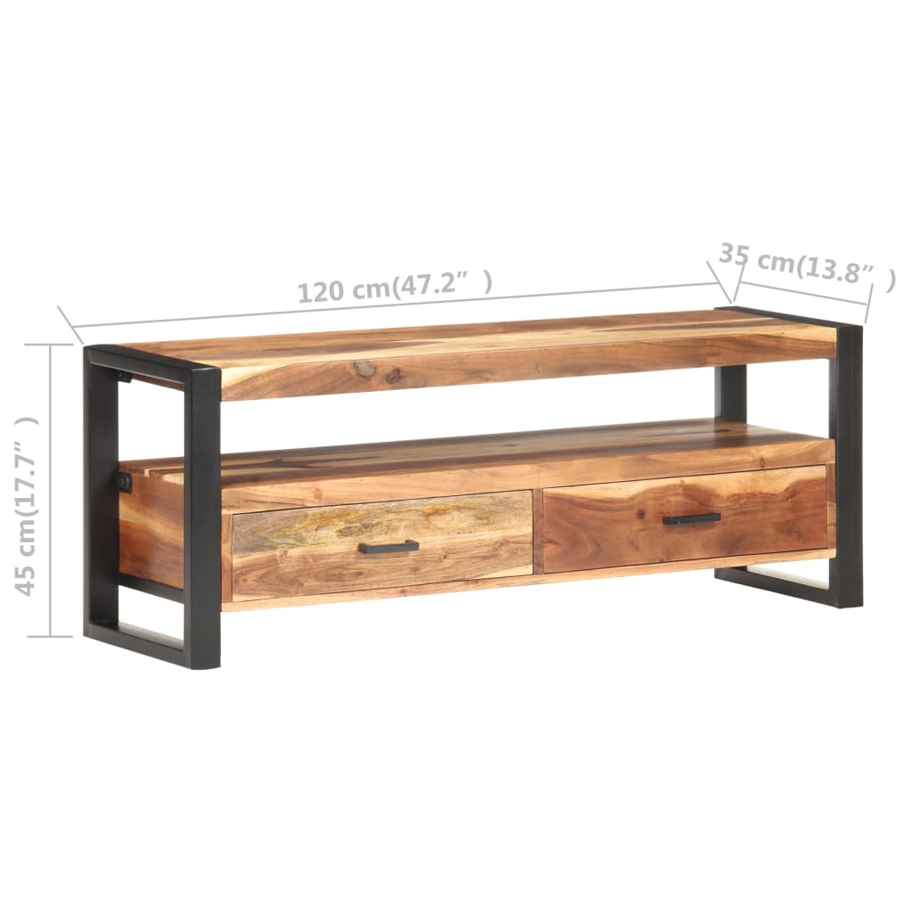 vidaXL TV Cabinet 120x35x45 cm Solid Wood with Honey Finish