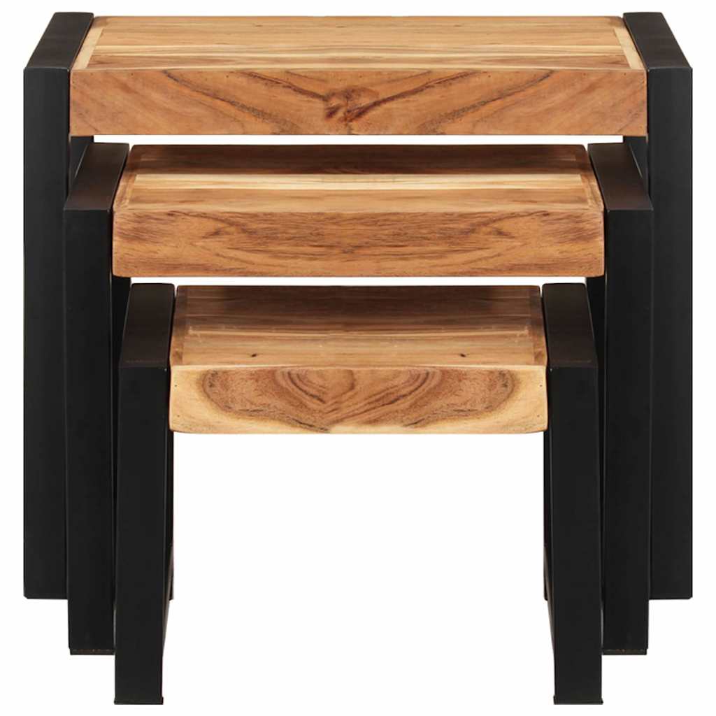 Nesting Tables 3 pcs Solid Wood