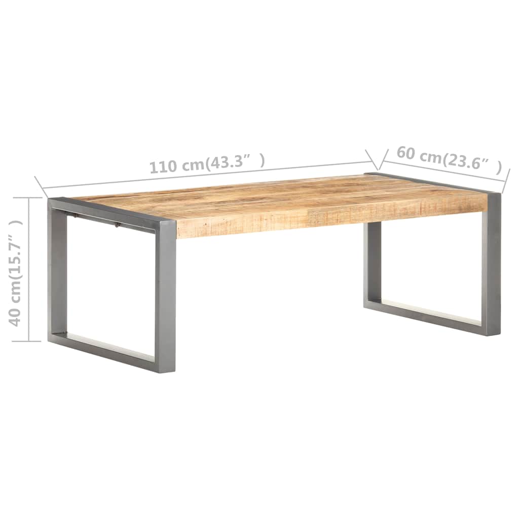 321556 vidaXL Coffee Table 110x60x40 cm Rough Mango Wood