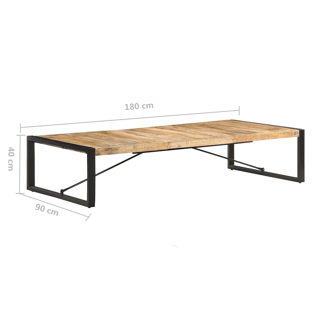 321588 vidaXL Coffee Table 180x90x40 cm Rough Mango Wood