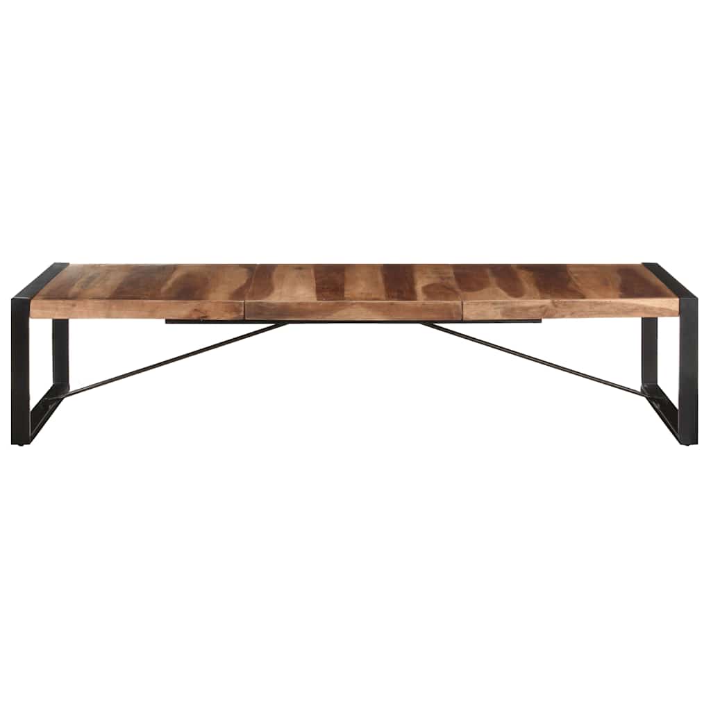 Coffee Table | Natural Wood, Black | Solid Acacia Wood, Rubberwood, Steel