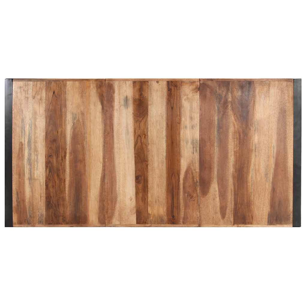 Coffee Table | Natural Wood, Black | Solid Acacia Wood, Rubberwood, Steel