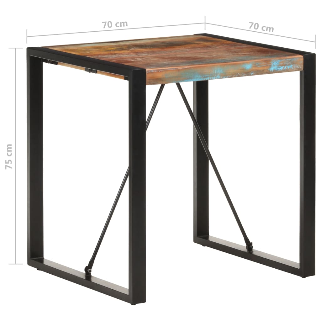 vidaXL Dining Table 70x70x75 cm Solid Reclaimed Wood