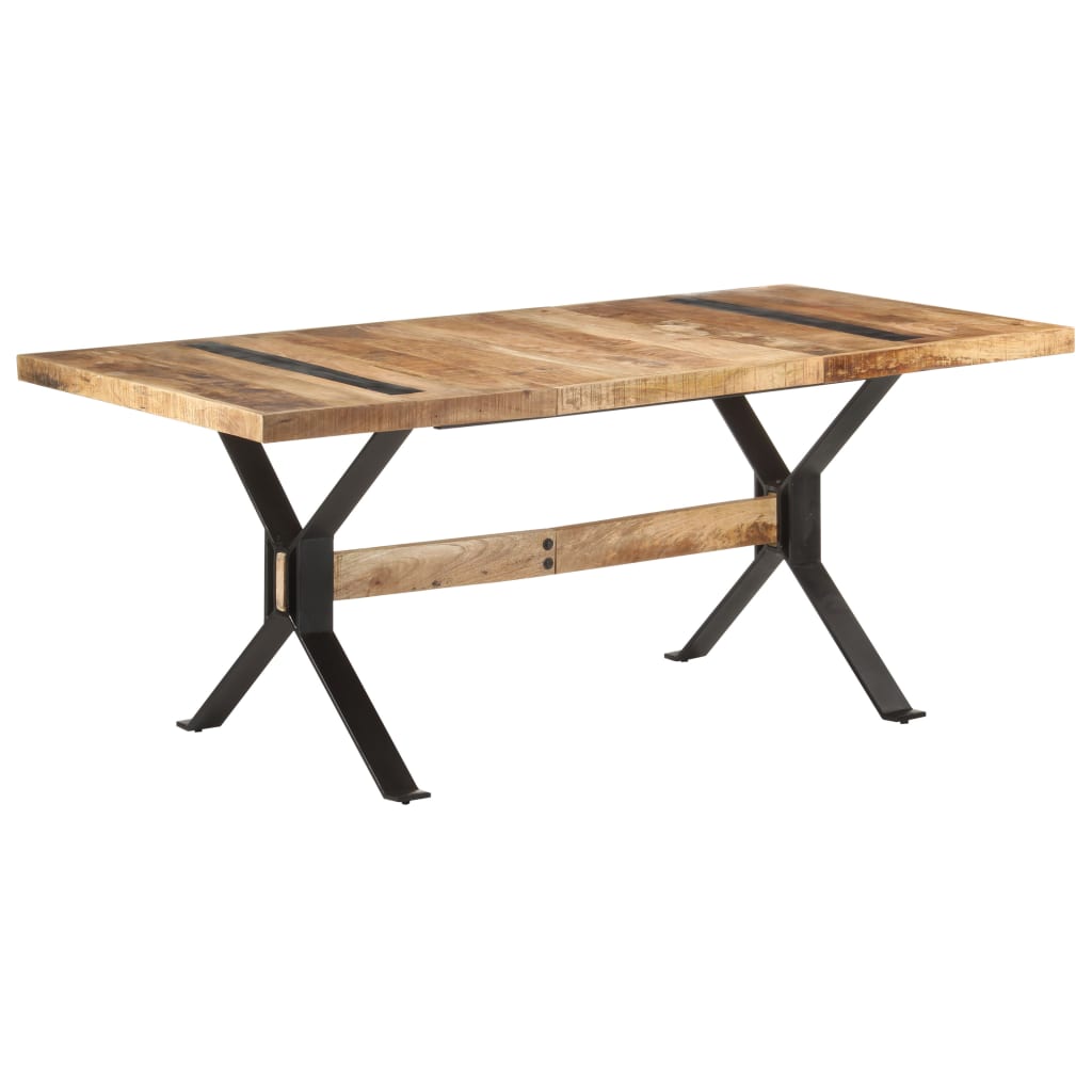 vidaXL Dining Table 180x90x76 cm Rough Mango Wood