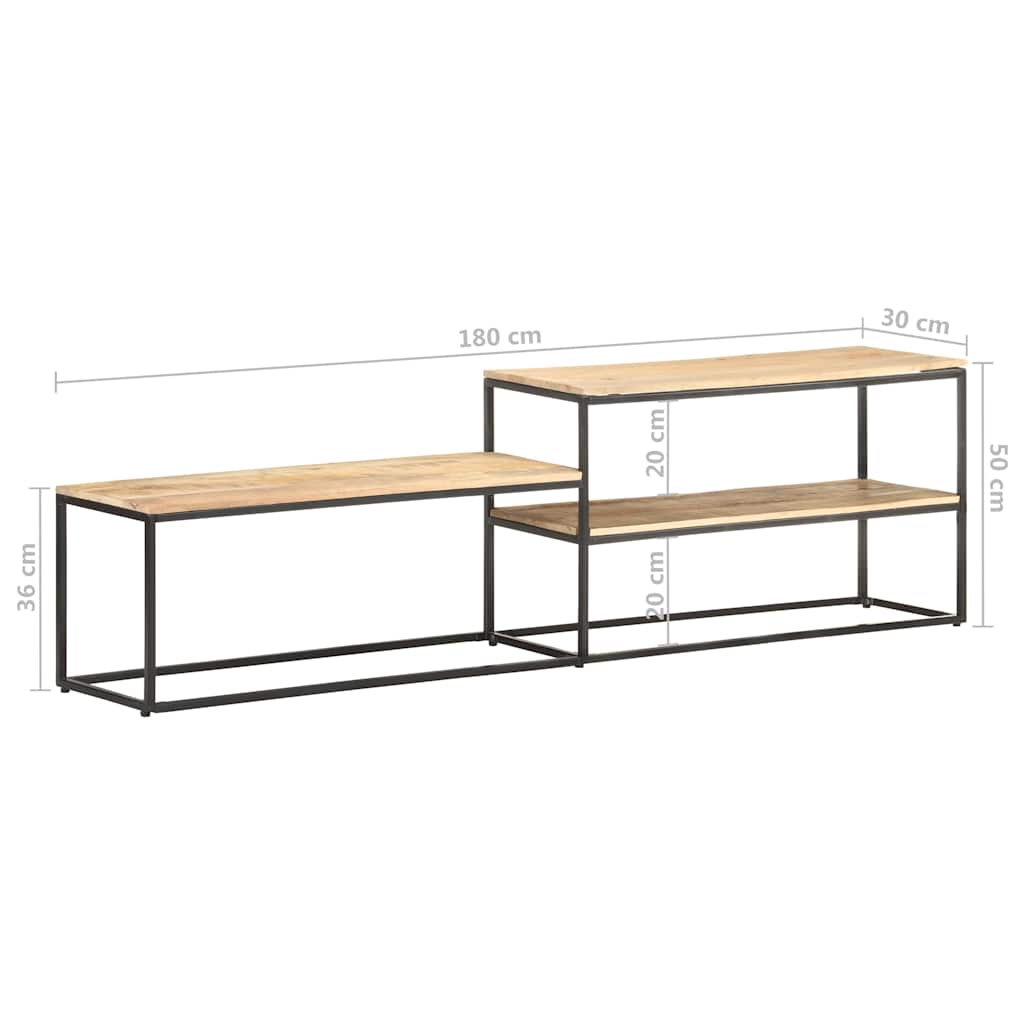 321620 vidaXL TV Cabinet 180x30x50 cm Rough Mango Wood