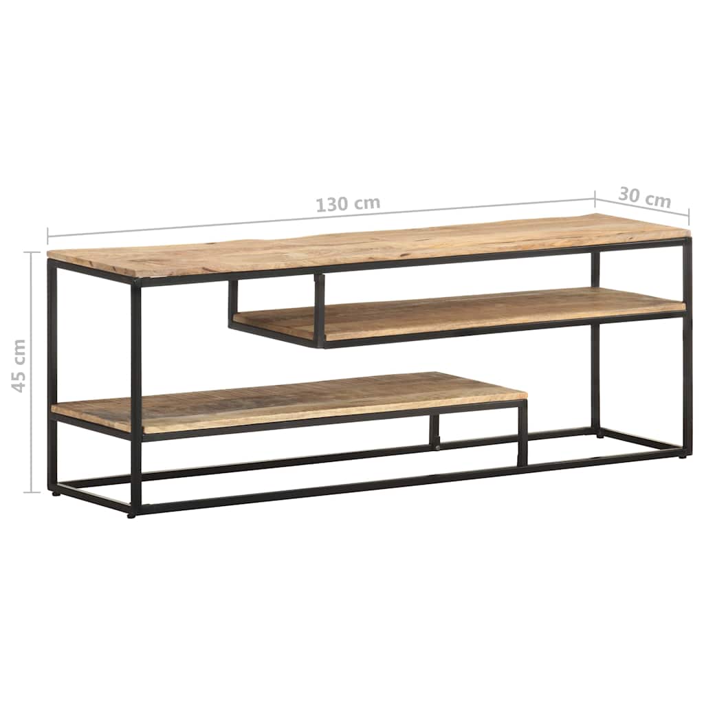 321623 vidaXL TV Cabinet 130x30x45 cm Rough Mango Wood