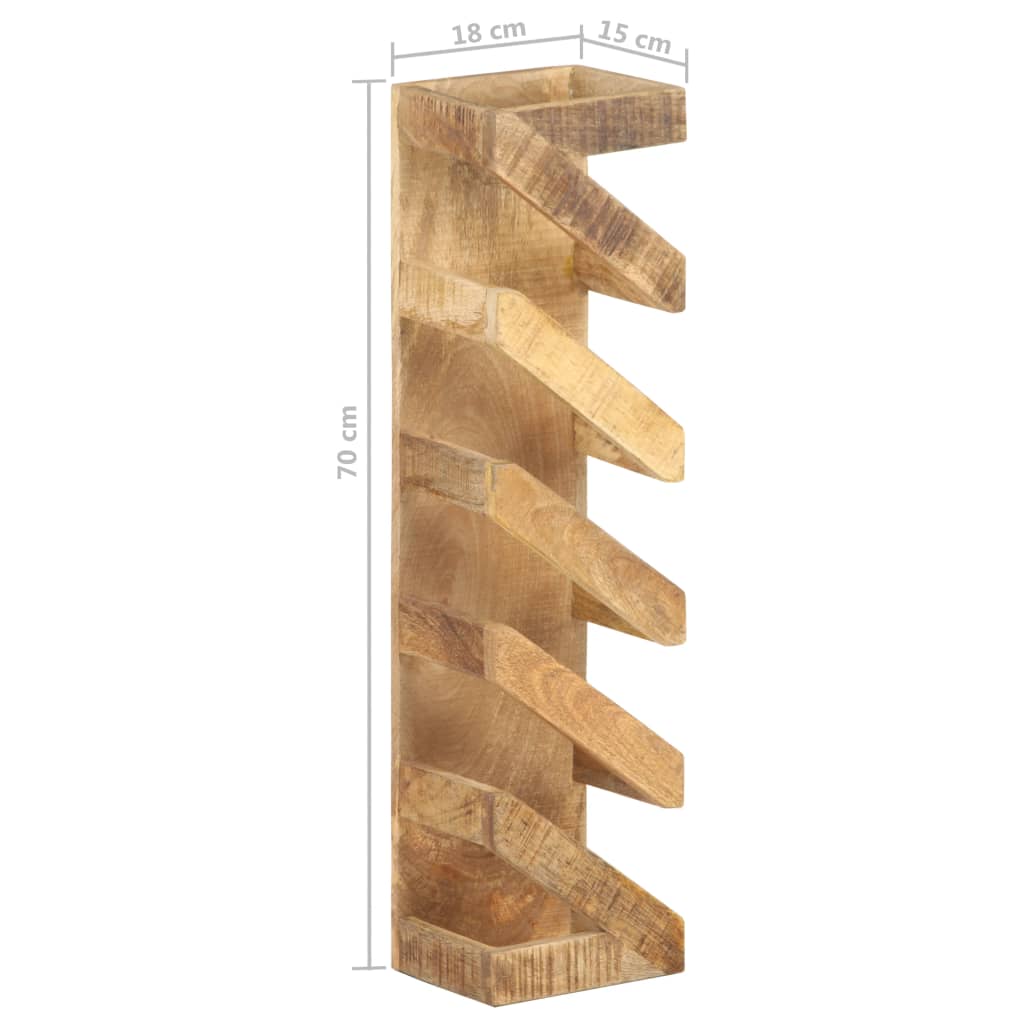 vidaXL Wine Rack for 5 Bottles Solid Mango Wood