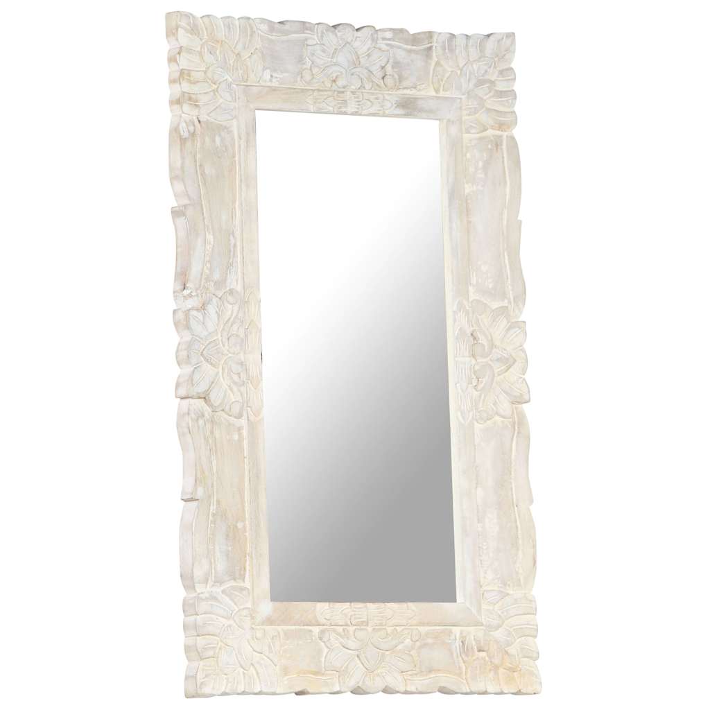 Mirror | White | Solid mango wood | Medium | Decorative Inlays | Mirror