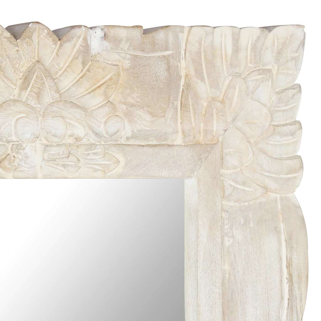 321634 vidaXL Mirror White 110x50 cm Solid Mango Wood