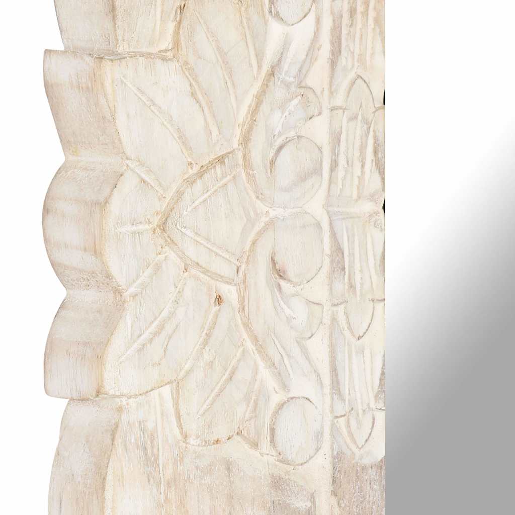 321634 vidaXL Mirror White 110x50 cm Solid Mango Wood