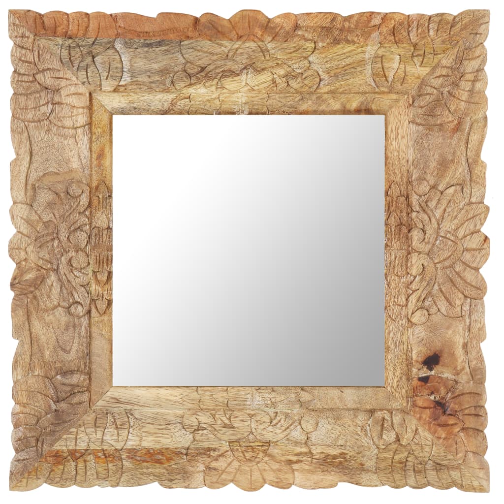 Mirror | Natural mango wood colour | Solid mango wood | 50x50 cm