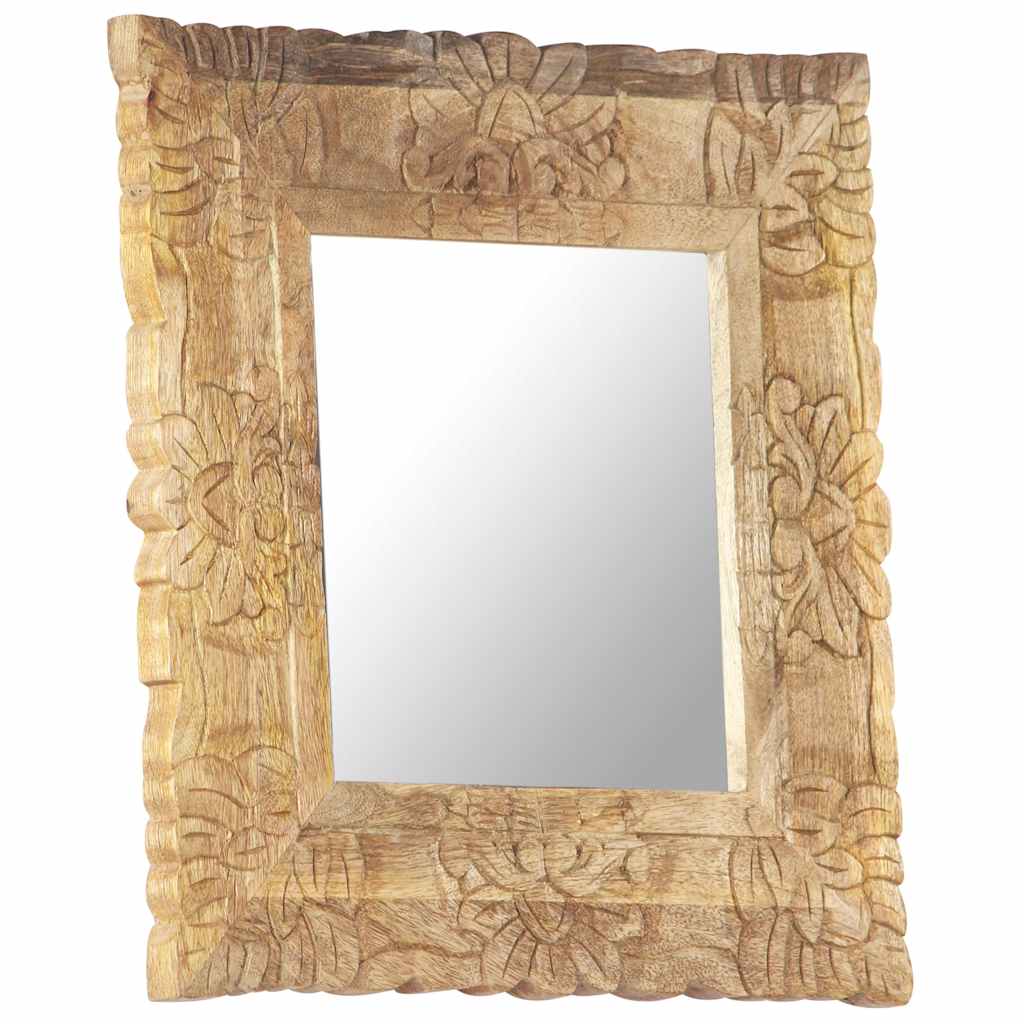 Mirror | Natural mango wood colour | Solid mango wood | 50x50 cm