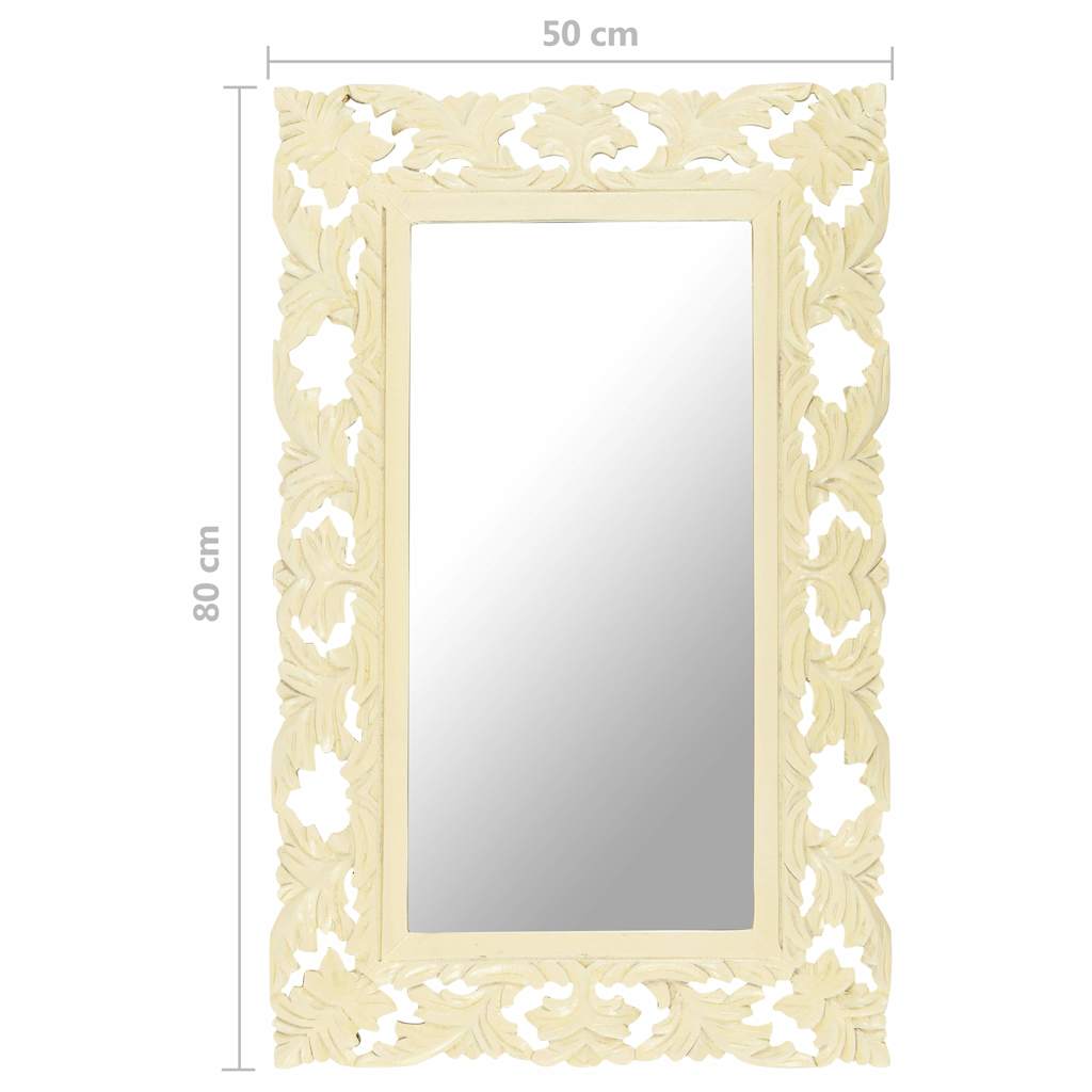 Mirror | White | Solid mango wood | Medium | Decorative Inlays | Mirror