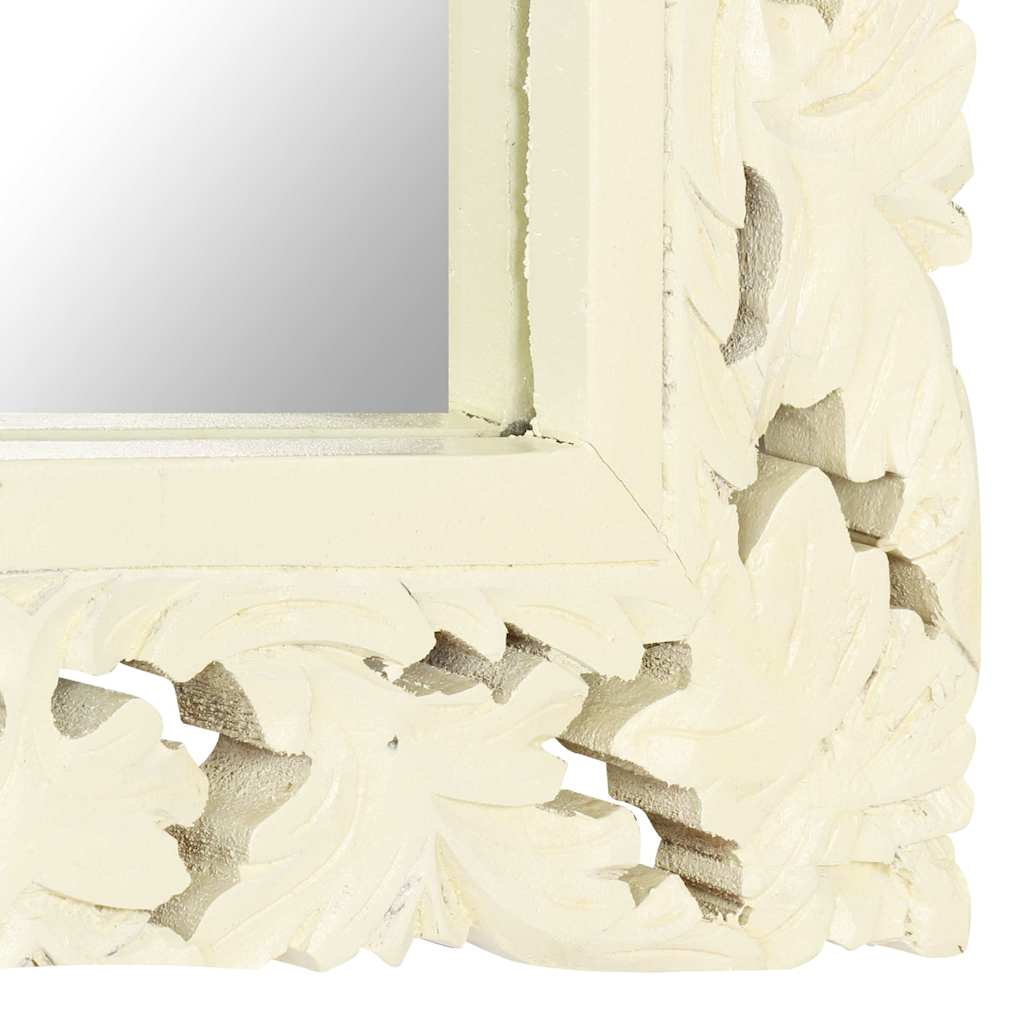 Mirror | White | Solid Mango Wood | 110 x 50 cm | Decorative Inlays