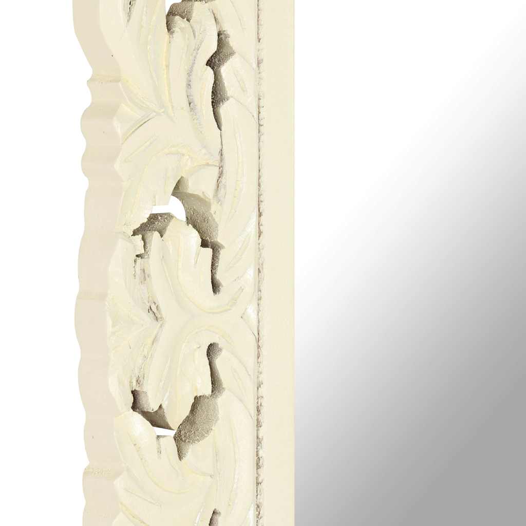 Mirror | White | Solid Mango Wood | 110 x 50 cm | Decorative Inlays