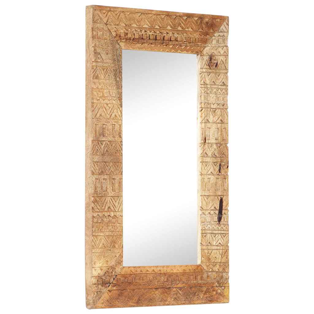 Hand-Carved Mirror 80x50x2,5 cm Solid Mango Wood