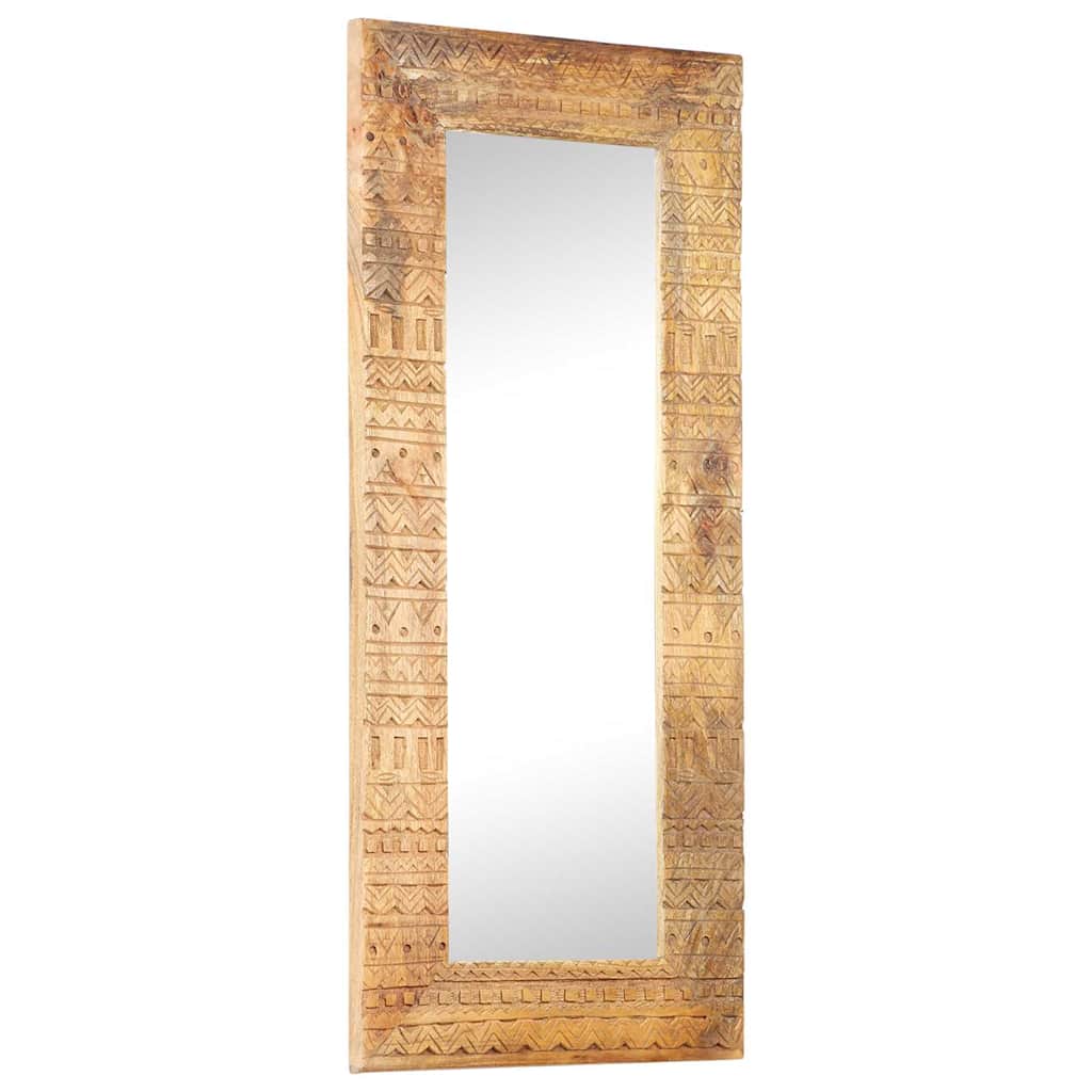 Hand-Carved Mirror 110x50x2,5 cm Solid Mango Wood