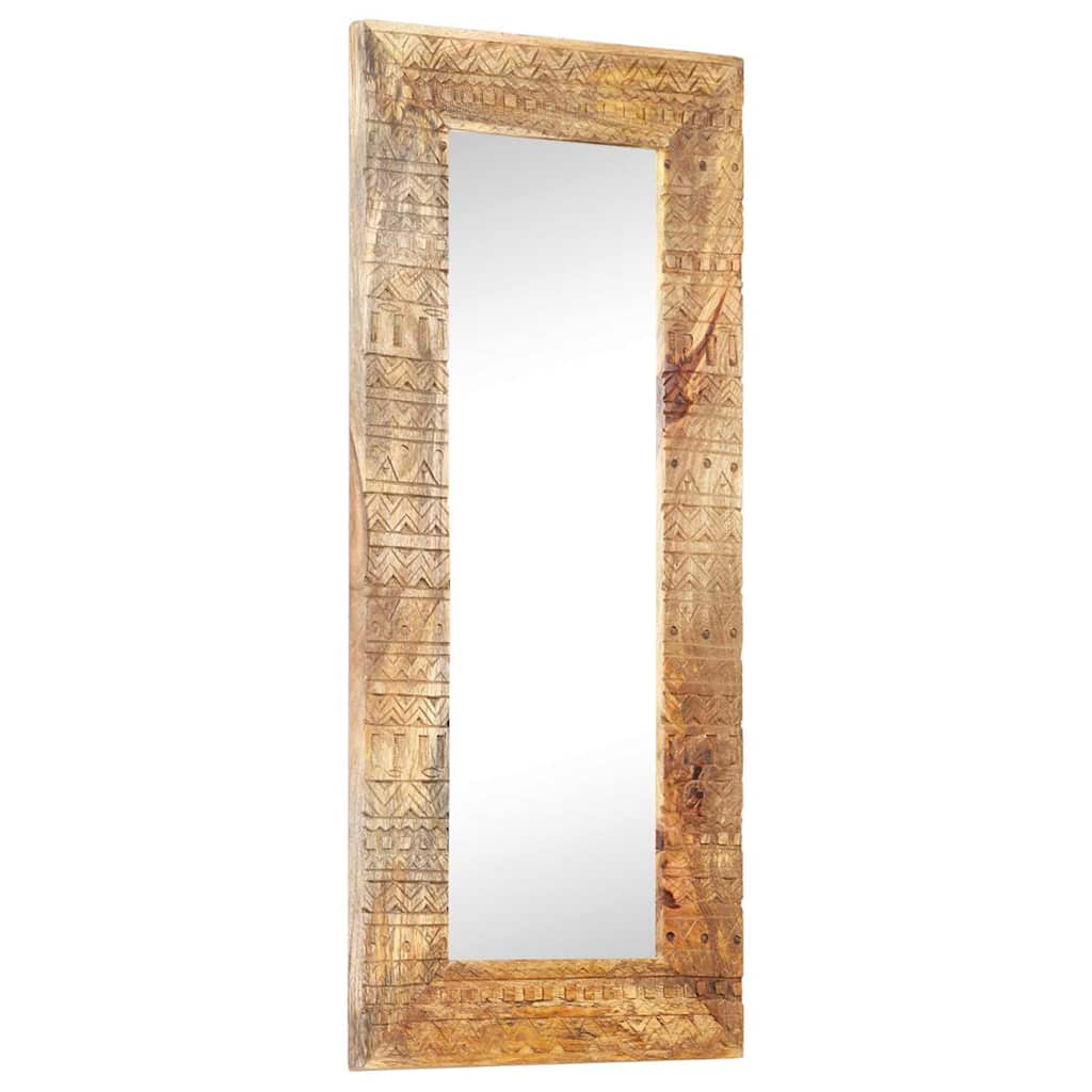 Hand-Carved Mirror 110x50x2,5 cm Solid Mango Wood