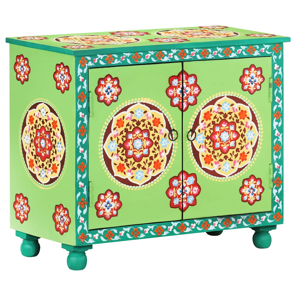 321664 vidaXL Hand Painted Sideboard Multicolour 70x35x60 cm Solid Mango Wood