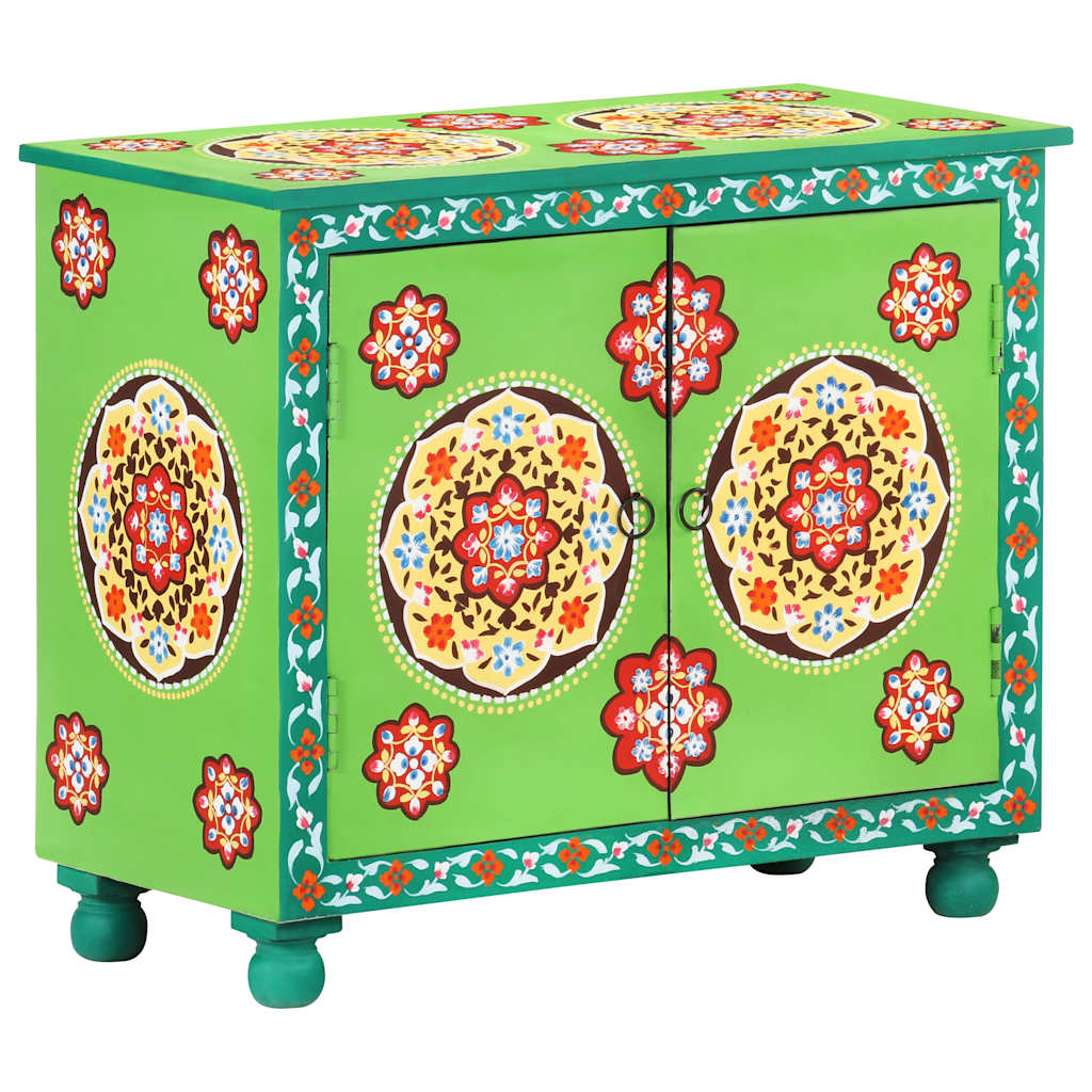 321664 vidaXL Hand Painted Sideboard Multicolour 70x35x60 cm Solid Mango Wood