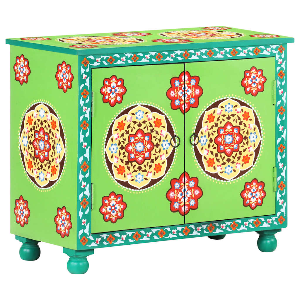 321664 vidaXL Hand Painted Sideboard Multicolour 70x35x60 cm Solid Mango Wood