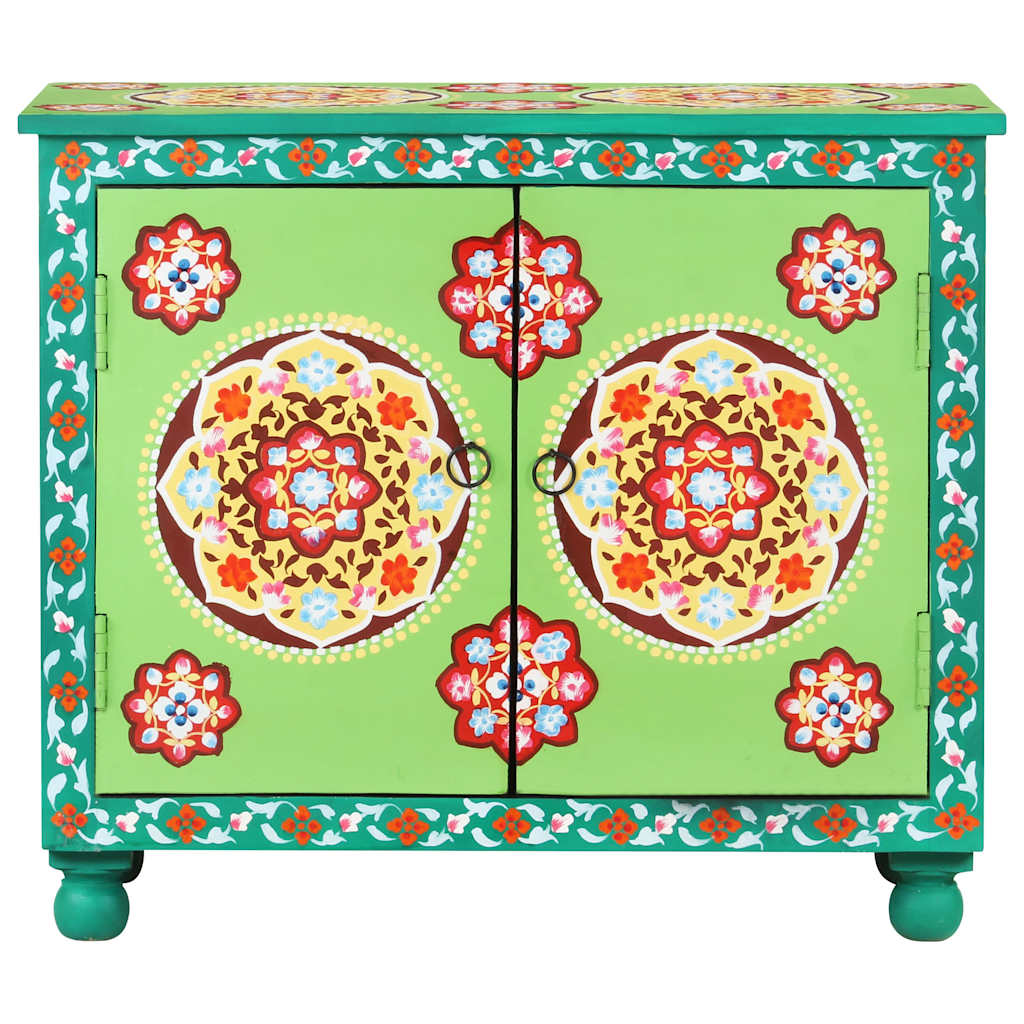 321664 vidaXL Hand Painted Sideboard Multicolour 70x35x60 cm Solid Mango Wood