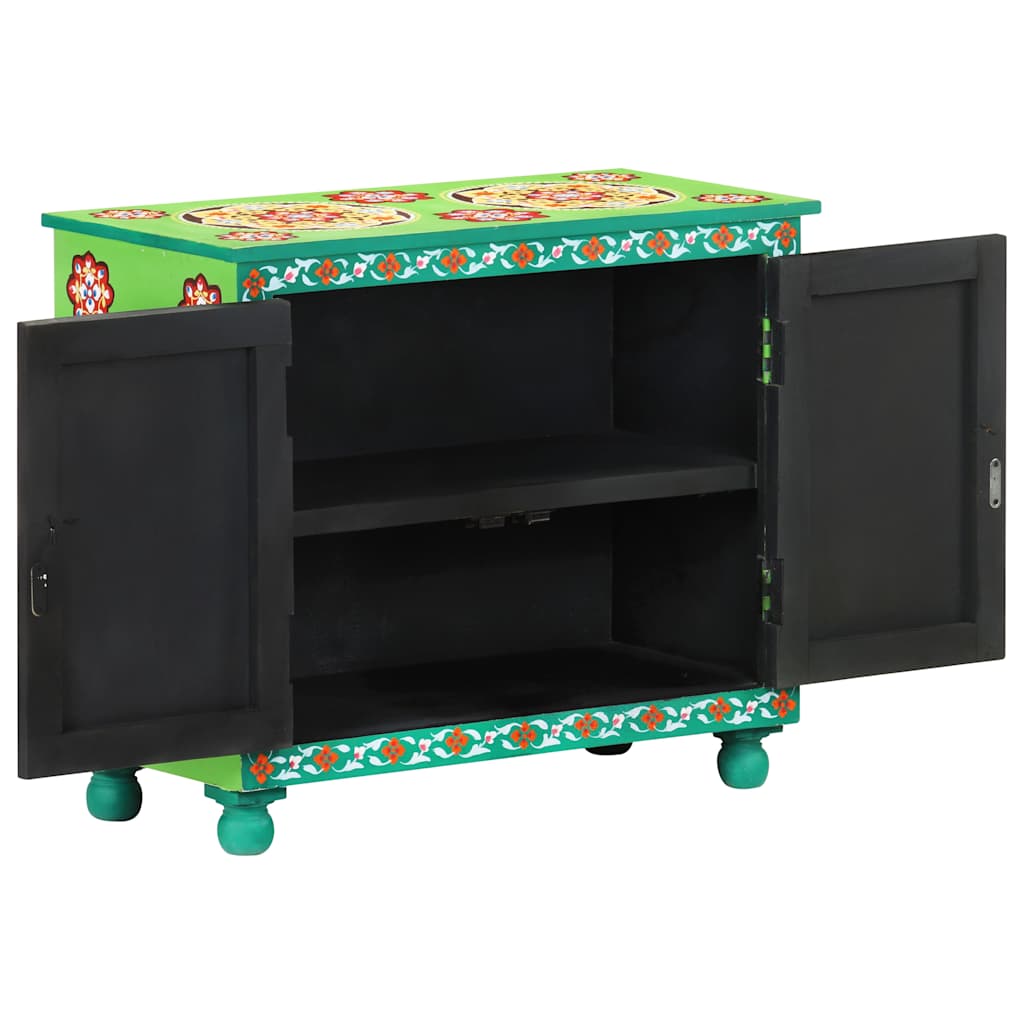 321664 vidaXL Hand Painted Sideboard Multicolour 70x35x60 cm Solid Mango Wood