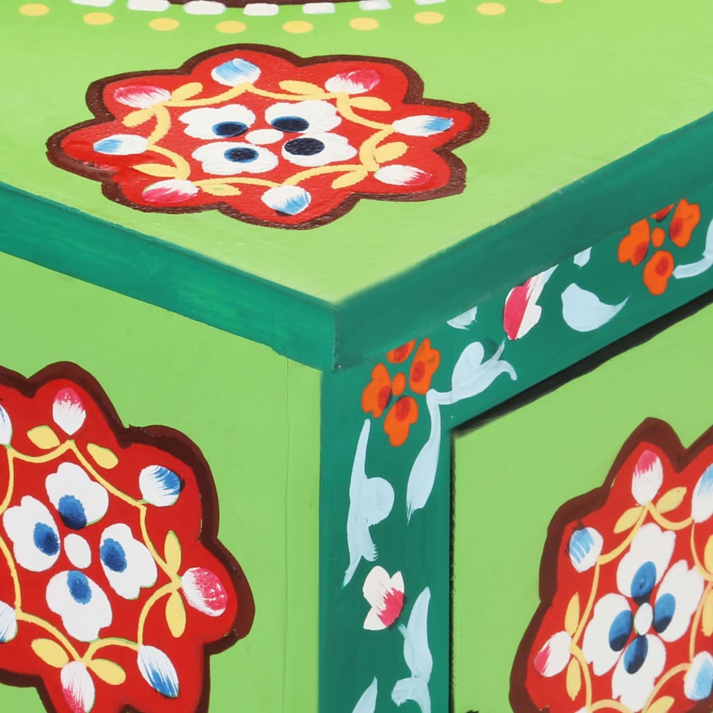 321664 vidaXL Hand Painted Sideboard Multicolour 70x35x60 cm Solid Mango Wood