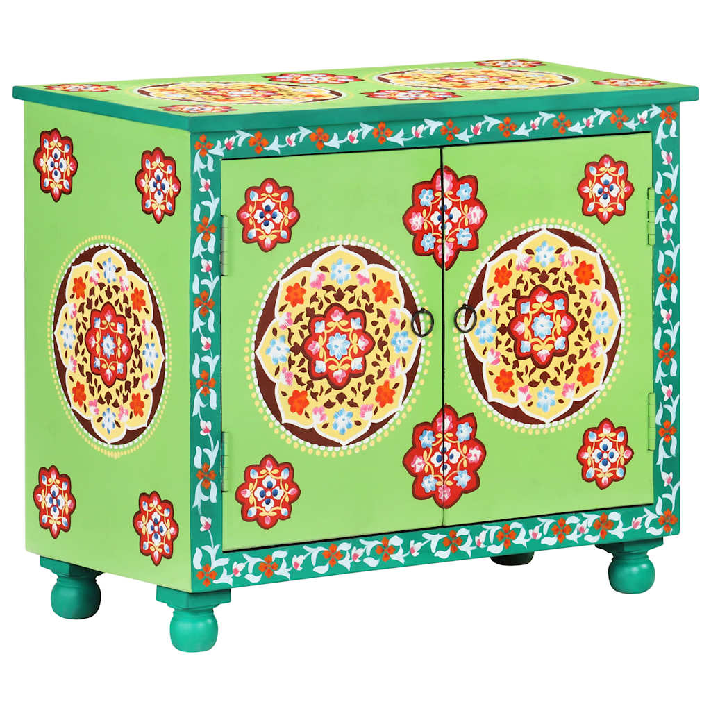 321664 vidaXL Hand Painted Sideboard Multicolour 70x35x60 cm Solid Mango Wood