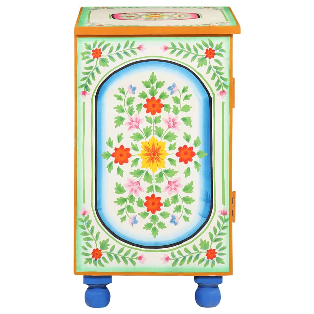 321665 vidaXL Hand Painted Sideboard 70x35x60 cm Solid Mango Wood