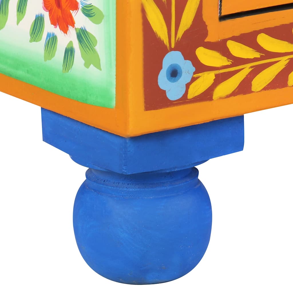 321665 vidaXL Hand Painted Sideboard 70x35x60 cm Solid Mango Wood