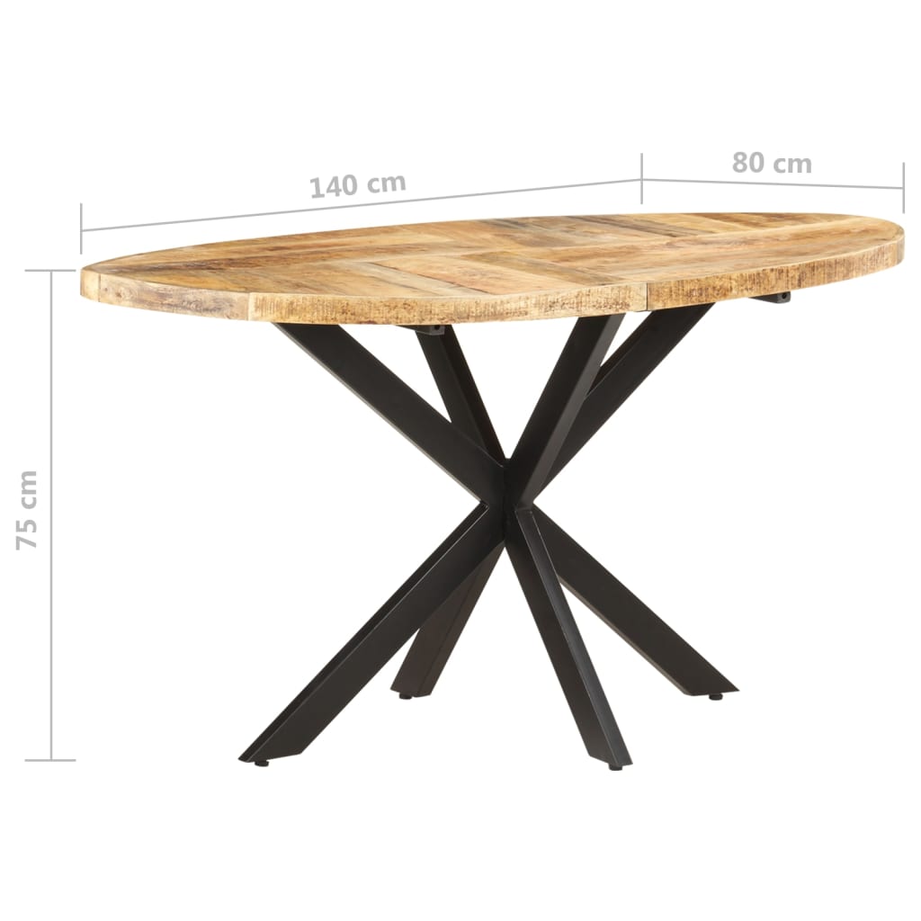 vidaXL Dining Table 140x80x75 cm Solid Mango Wood