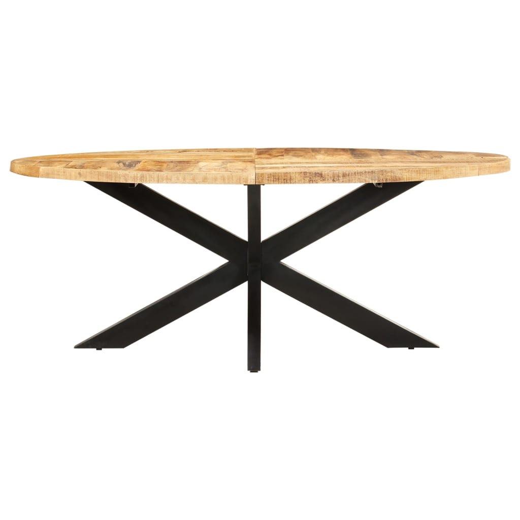 vidaXL Dining Table Oval 200x100x75 cm Rough Mango Wood