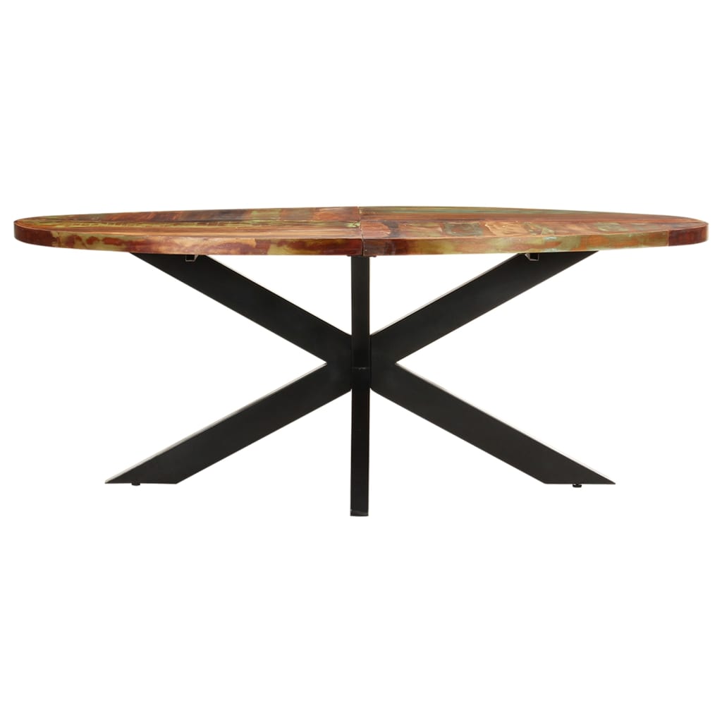 vidaXL Dining Table Oval 200x100x75 cm Solid Reclaimed Wood